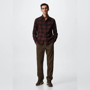 MANGO Regular fit checked flannel shirt Sz : S